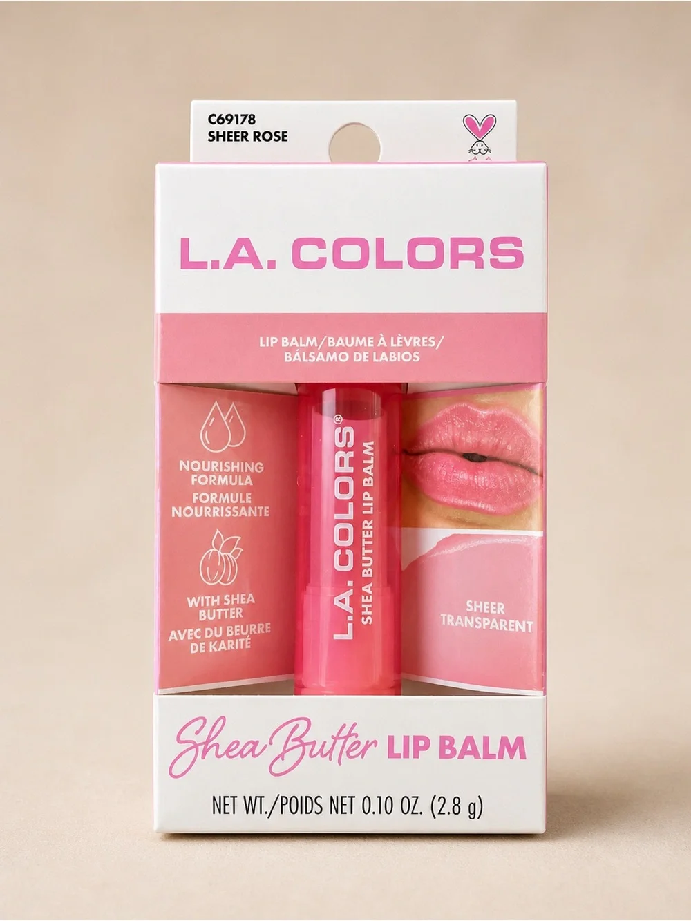 L.A. COLORS Shea Butter Lip Balm - Sheer Rose Pink Tint